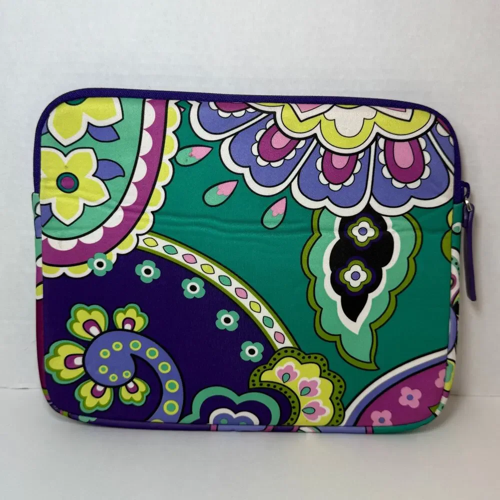 Vera Bradley Purple Heather Paisley Print Neoprene Tablet Sleeve Case